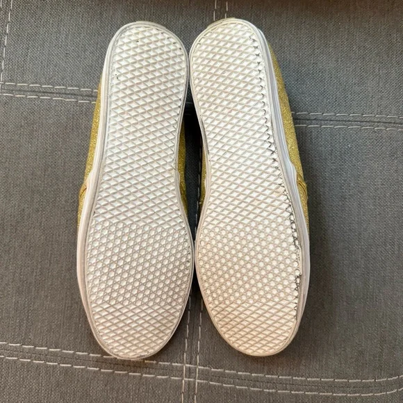 GUD⭐️ Gold Glitter Vans Slip On Lo Pros - Picture 7 of 7